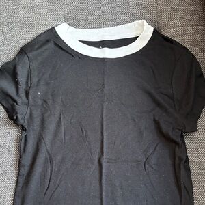a new day Black Tee with White Trim